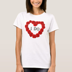 Red Roses Coeur Je fais Bling Mariage T-shirt