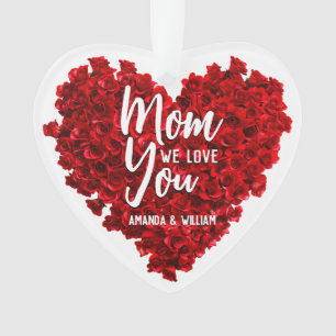 Red Roses Heart Love You Maman Fête des Mères