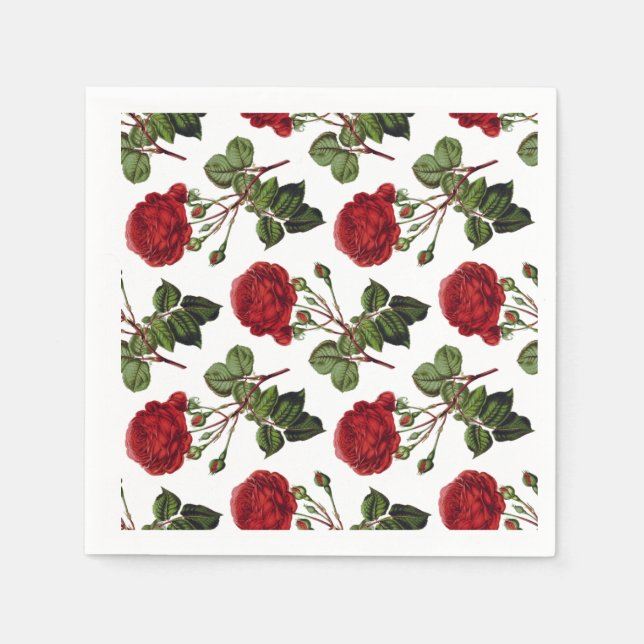 Red Roses Pattern Serviette (Vorderseite)