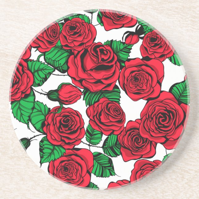Red roses pattern untersetzer (Vorne)