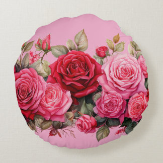 Red roses, Red roses, Rundes Kissen