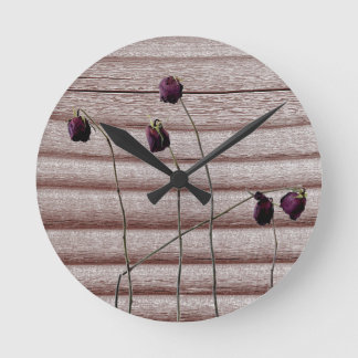 Red Roses Runde Wanduhr