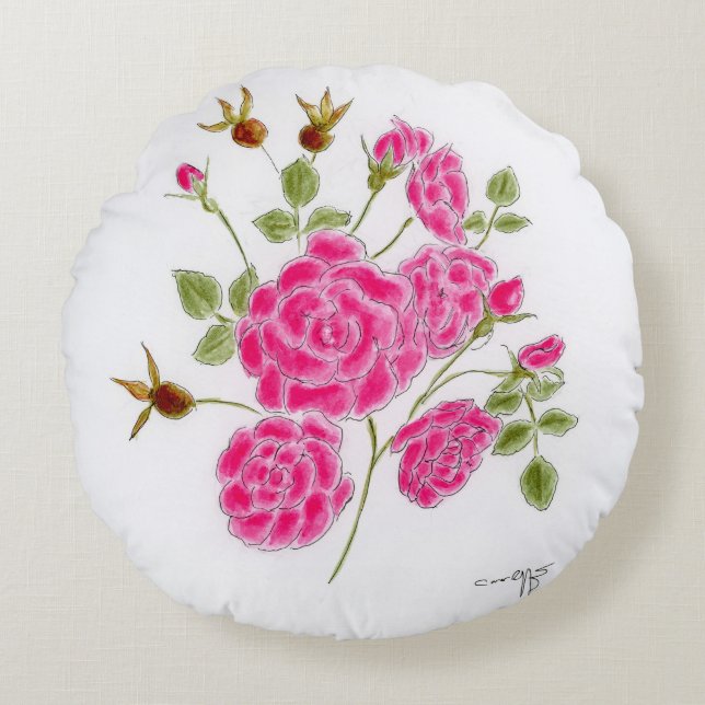 Red roses rundes kissen (Vorderseite)