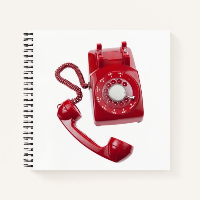 Red Rotary Phone Notizbuch (Vorderseite)