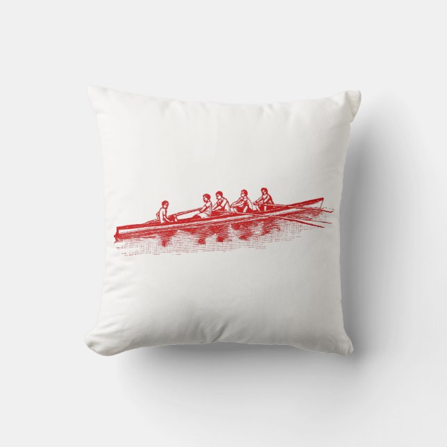 Red Rowing Rowers Crew Team Wassersport Kissen (Vorderseite)