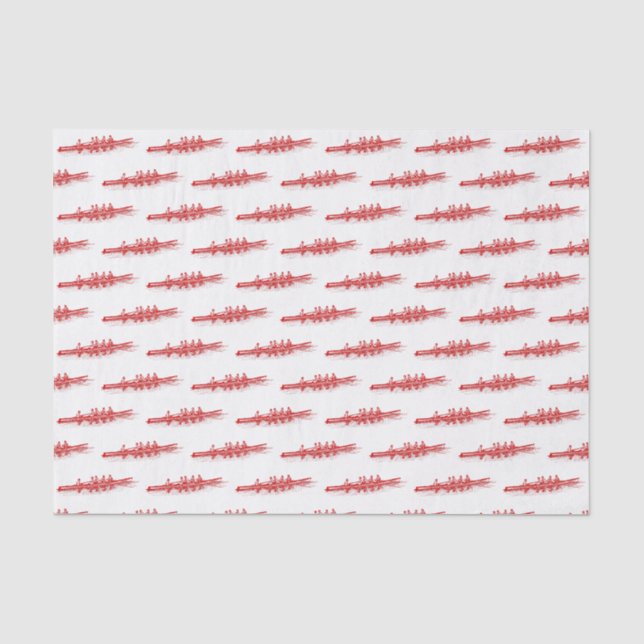 Red Rowing Rowers Crew Team Wassersport Seidenpapier (Vorderseite)