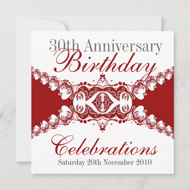 Red Royal Diva Anniverary Einladungen zum Geburtst (Vorderseite)