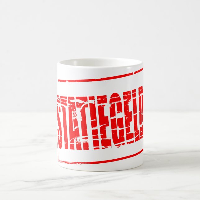 Red rubber stamp effect statiegeld kaffeetasse (Mittel)