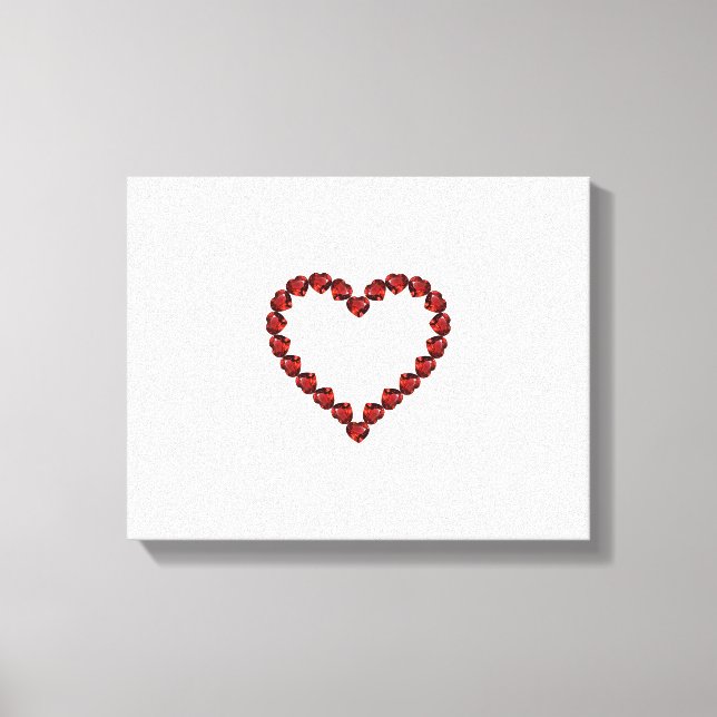 Red Ruby Gemstone Herz Leinwanddruck (Vorderseite)