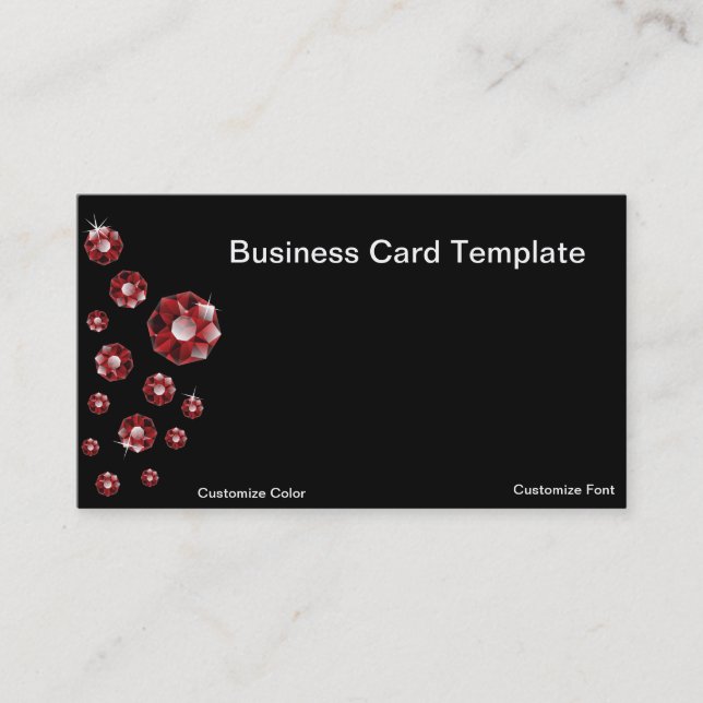 Red Ruby Kristall Business Cards Visitenkarte (Vorderseite)