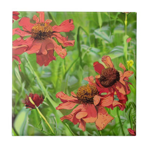 RED RUDBECKIA-BLUME FLIESE