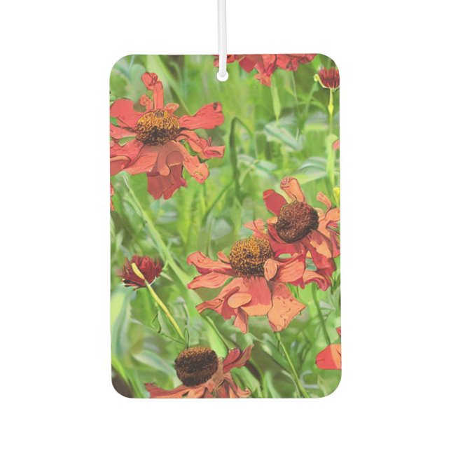 RED RUDBECKIA FLOWERS AUTOLUFTERFRISCHER (Vorderseite)