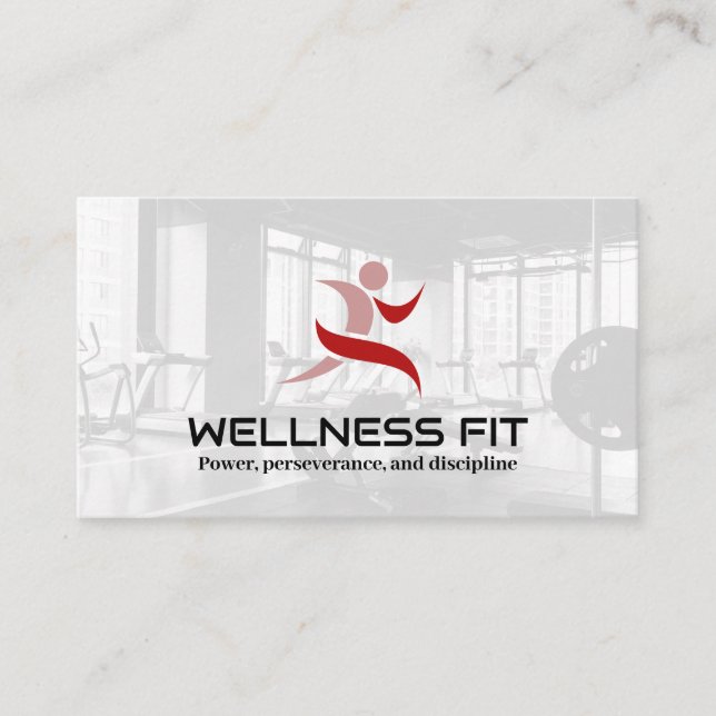 Red Running Logo | Hintergrund der Fitness Terminkarte (Vorderseite)