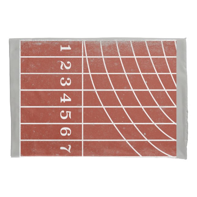 Red Running Track geplagter Style Pillowcase Kissenbezug (Vorderseite)