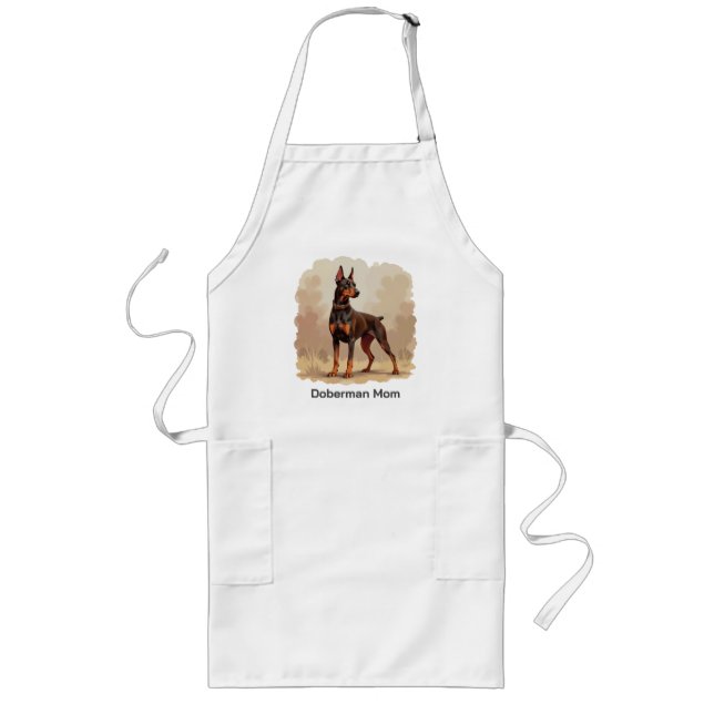 Red Rust Brown Doberman Pinscher Dog Lange Schürze (Vorne)