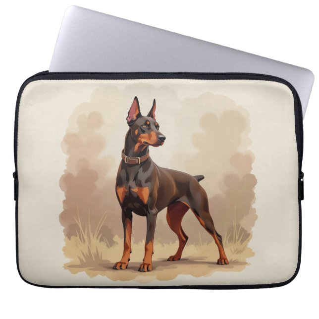 Red Rust Brown Doberman Pinscher Dog Laptopschutzhülle (Vorderseite)