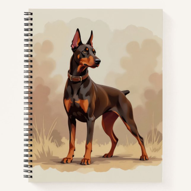 Red Rust Brown Doberman Pinscher Dog Notizbuch (Vorderseite)