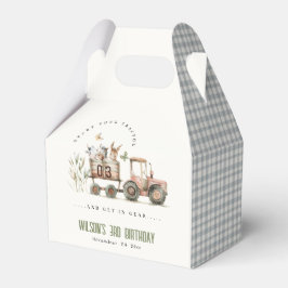 Red Rust Farm Animals Tractor Kids Birthday Geschenkschachtel