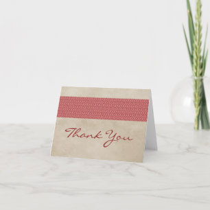 Red Rustic Damask Danke Karte