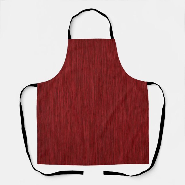 Red Rustic Grainy Wood Look Schürze (Vorderseite)