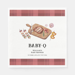 Red Rustic Kariert Country Baby Q Baby Dusche Serviette