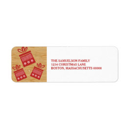 Red Rustic Presets Holiday Address Labels