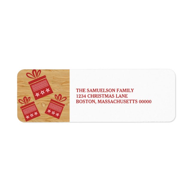 Red Rustic Presets Holiday Address Labels (Vorne)