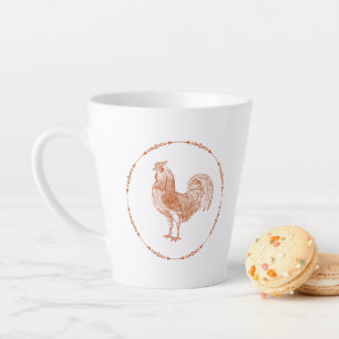 Red Rustic Rooster Milchtasse