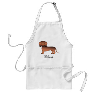 Red Sable Kurz Hair Dackel Cartoon Dog & Name Schürze