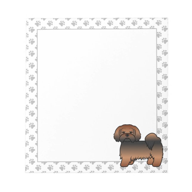 Red Sable Lhasa Apso Niedlich Cartoon Dog Notizblock (Vorderseite)