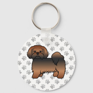 Red Sable Lhasa Apso Niedlich Cartoon Dog Schlüsselanhänger