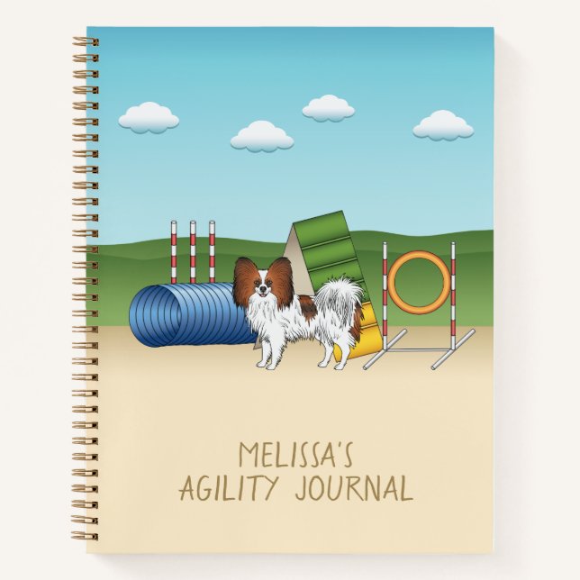 Red Sable Papillon - Canine Dog Agility Journal Notizbuch (Vorderseite)