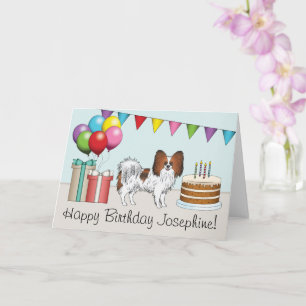 Red Sable Papillon Happy Dog Bunter Geburtstag Karte