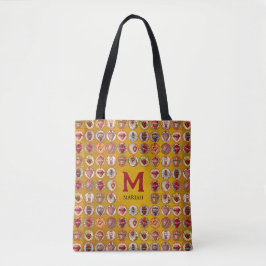 Red Sacred Heart Name Sac fourre-tout d'or catholi