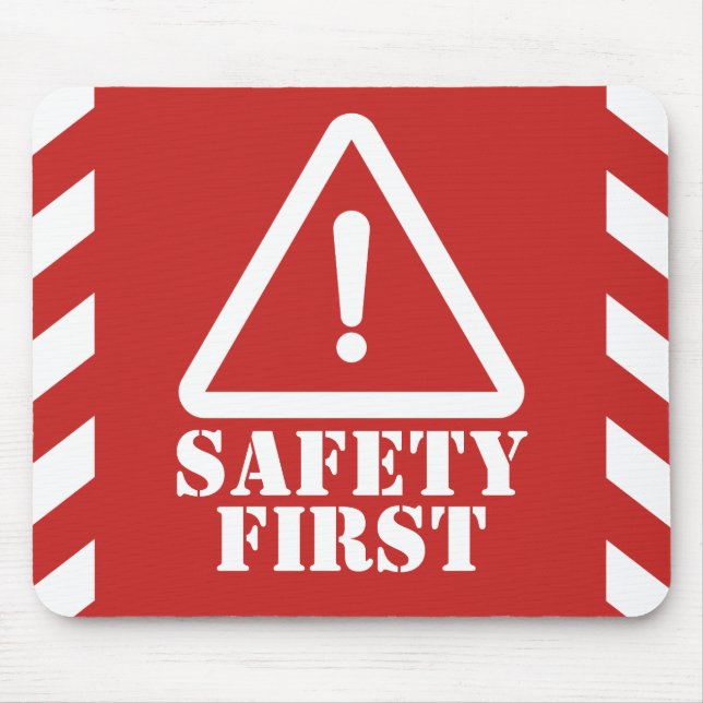 Red Safety First Mousepad (Vorne)