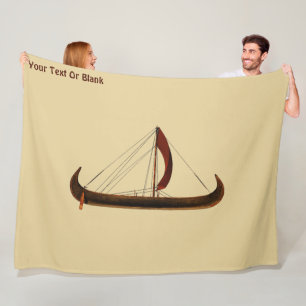 Red Sail Viking Ship Fleecedecke