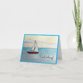 Red Sailboat - Segeln Sie weg! Blankokarte