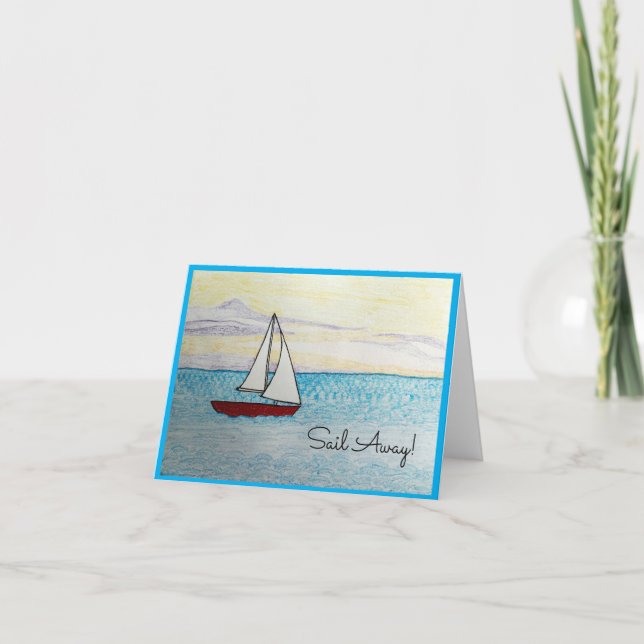 Red Sailboat - Segeln Sie weg! Blankokarte (Vorderseite)