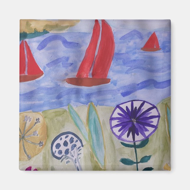 Red Sails & Blume Magnet (Vorne)