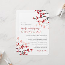 Red Sakura Blume Kirschblüten Asiatische Hochzeit