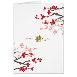 Red Sakura Gold Doppeltes Glück Chinesische Hochze