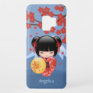 Red Sakura Kokeshi Doll - Cute Geisha Girl Case-Mate Samsung Galaxy S9 Hülle