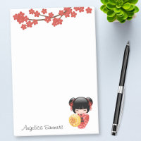 Red Sakura Kokeshi Doll - Japanisch Geisha