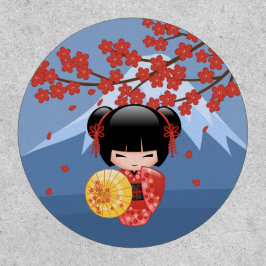 Red Sakura Kokeshi Doll - Niedlich Geisha Girl