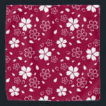Red Sakura Pattern Halstuch<br><div class="desc">Traditionelle japanische Sakura Weißkirsche blühen Blume auf Rot.</div>