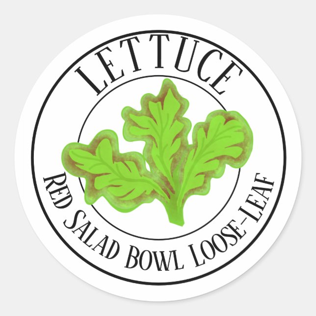 Red Salad Bowl Loose-Leaf Lettuce Garden Étiquette (Devant)