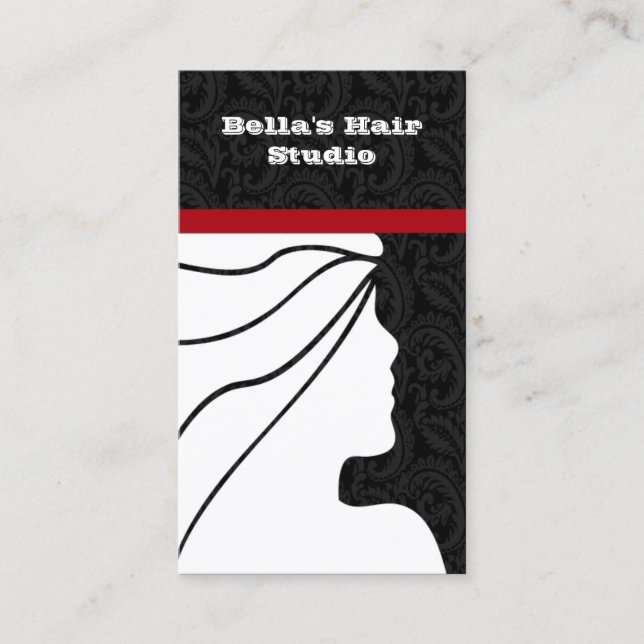 Red Salon Visitenkarten mit Terminvereinbarung auf Terminkarte (Vorderseite)