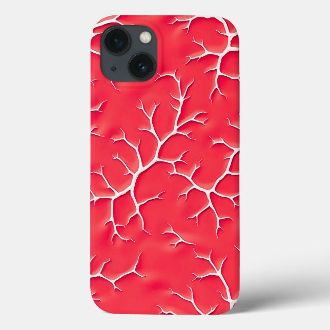 Red Salsa Branch Pattern iPhone Case (Rückseite)