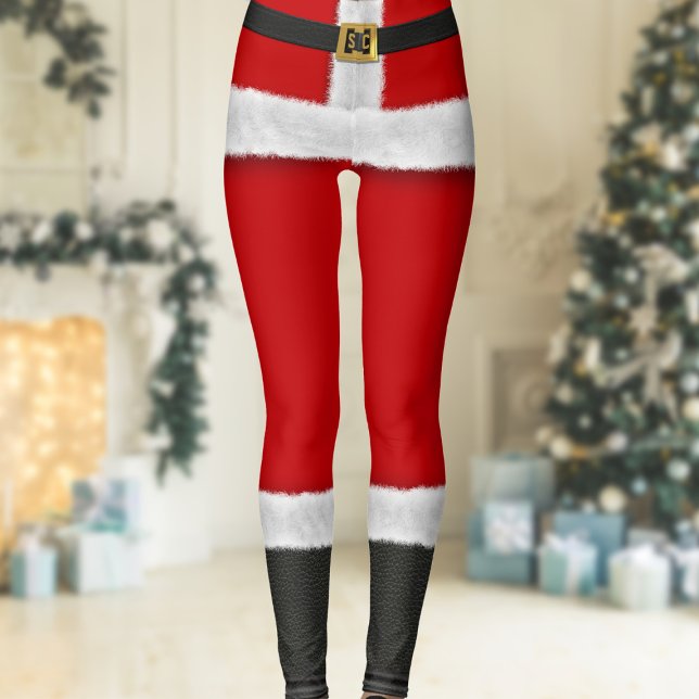 Red Santa Anzug Mrs Claus Weihnachtskostüm Festlic Leggings (Are you most likely to be Mrs Santa Claus this holiday season? These leggings are just for you)