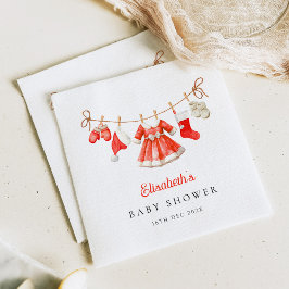 Red Santa Baby Baby Shower Serviette